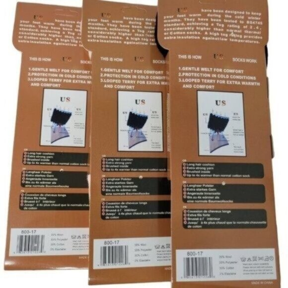 6 Pairs Women Lamb Wool Socks Warm Winter Hiking Merino Lamb Wool Socks, NEW - Picture 2 of 4